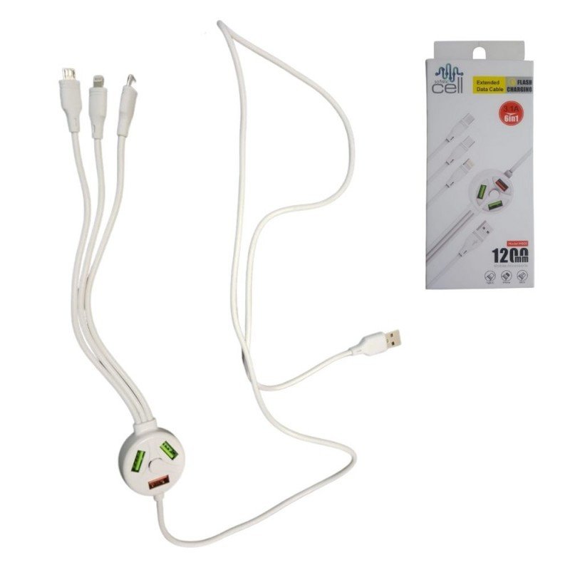 Miniatura 2 de Cable Cargador Multi Puertos Carga 6 En